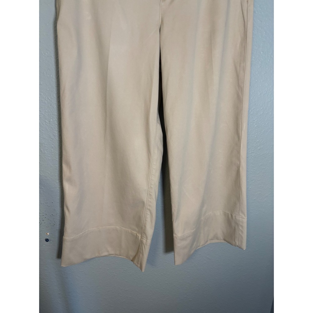 NWT Spanx Stretch Twill Cropped Wide Leg Pant 2.0 Bone Beige Size M Petite - Picture 7 of 10